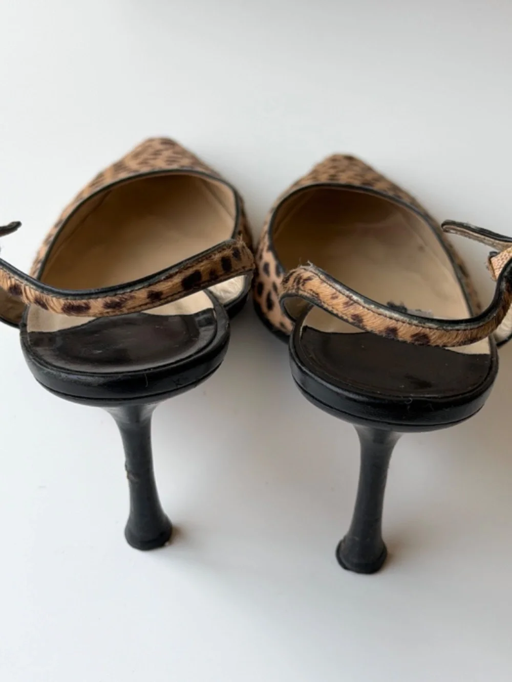Vintage Jimmy Choo leopard pony hair slingback, IT 40